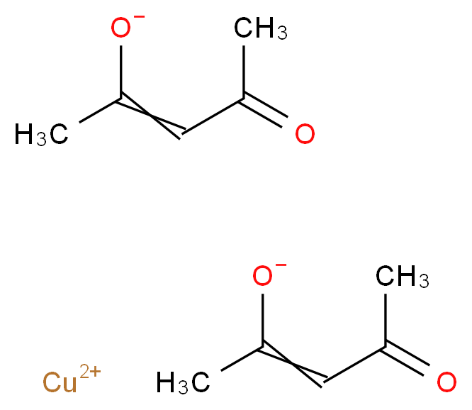 copper(2+) ion bis(4-oxopent-2-en-2-olate)_分子结构_CAS_13395-16-9