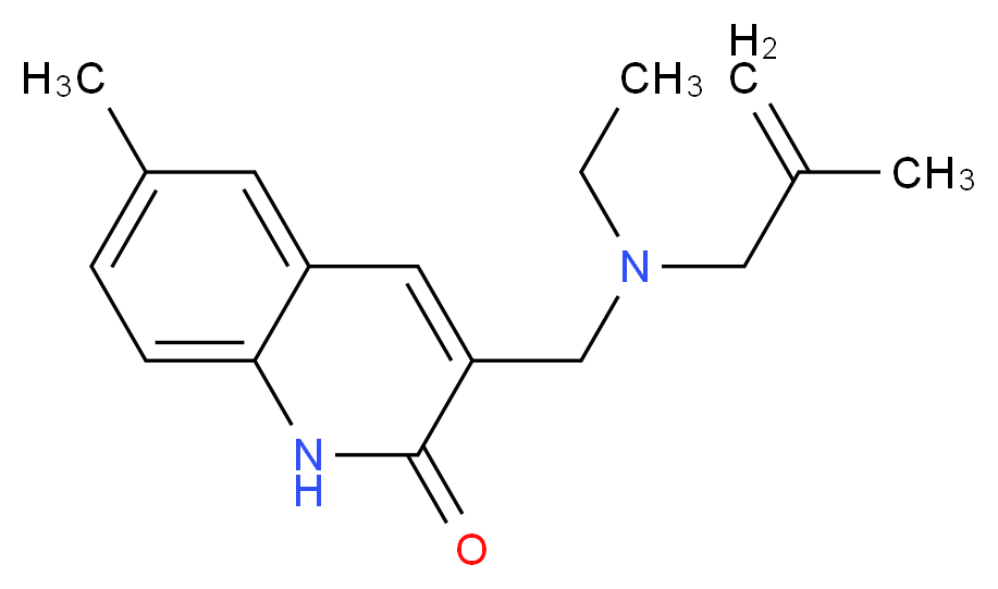 3-{[ethyl(2-methylprop-2-en-1-yl)amino]methyl}-6-methylquinolin-2(1H)-one_分子结构_CAS_)