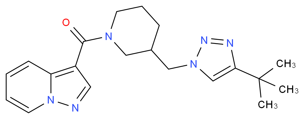 3-({3-[(4-tert-butyl-1H-1,2,3-triazol-1-yl)methyl]piperidin-1-yl}carbonyl)pyrazolo[1,5-a]pyridine_分子结构_CAS_)