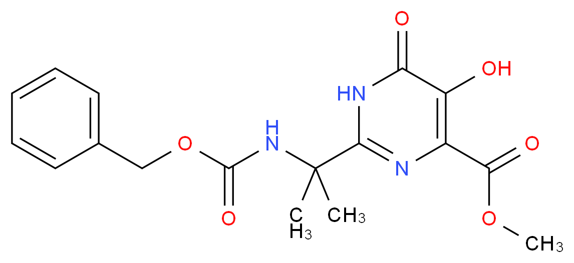 1,6-Dihydro-5-hydroxy-2-[1-methyl-1-[[benzylcarbamoyl]amino]ethyl]-6-oxo-4-pyrimidinecarboxylic Acid Methyl Ester_分子结构_CAS_519032-08-7)