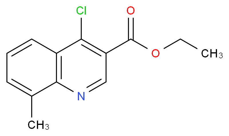 4-氯-8-甲基喹啉-3-甲酸乙酯_分子结构_CAS_37041-32-0)