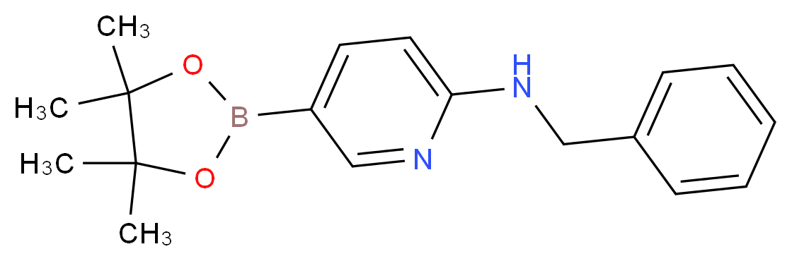 N-benzyl-5-(tetramethyl-1,3,2-dioxaborolan-2-yl)pyridin-2-amine_分子结构_CAS_1073354-27-4