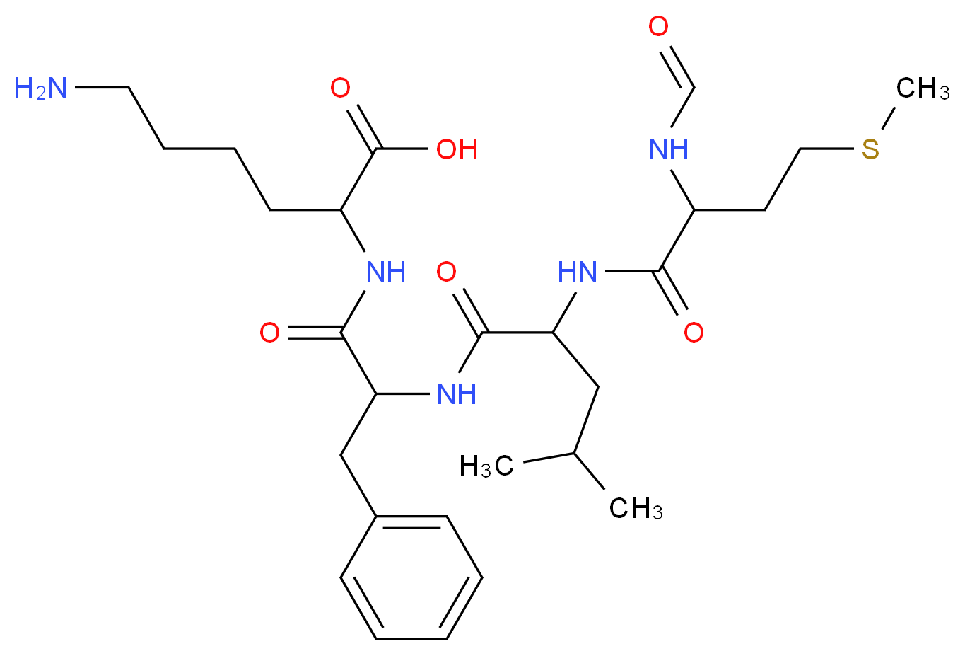 6-amino-2-(2-{2-[2-formamido-4-(methylsulfanyl)butanamido]-4-methylpentanamido}-3-phenylpropanamido)hexanoic acid_分子结构_CAS_104180-18-9