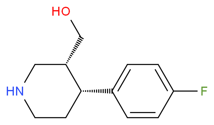 [(3R,4R)-4-(4-fluorophenyl)piperidin-3-yl]methanol_分子结构_CAS_125224-43-3