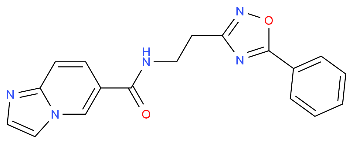 N-[2-(5-phenyl-1,2,4-oxadiazol-3-yl)ethyl]imidazo[1,2-a]pyridine-6-carboxamide_分子结构_CAS_)