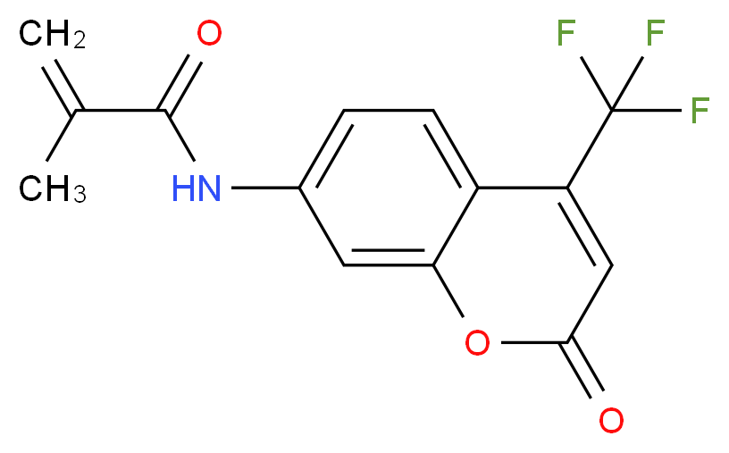 2-methyl-N-[2-oxo-4-(trifluoromethyl)-2H-chromen-7-yl]prop-2-enamide_分子结构_CAS_480438-95-7