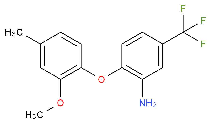 2-(2-Methoxy-4-methylphenoxy)-5-(trifluoromethyl)-phenylamine_分子结构_CAS_)
