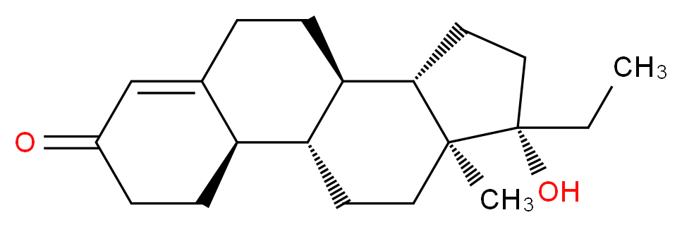 (1S,2R,10R,11S,14S,15S)-14-ethyl-14-hydroxy-15-methyltetracyclo[8.7.0.0<sup>2</sup>,<sup>7</sup>.0<sup>1</sup><sup>1</sup>,<sup>1</sup><sup>5</sup>]heptadec-6-en-5-one_分子结构_CAS_52-78-8