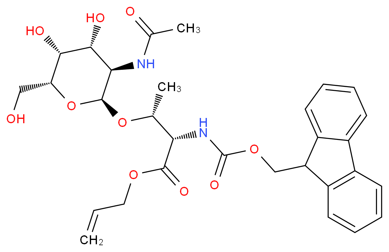 N-Fmoc-O-[2-acetamido-2-deoxy-α-D-galactopyranosyl]-L-threonine Allyl Ester_分子结构_CAS_301843-65-2)