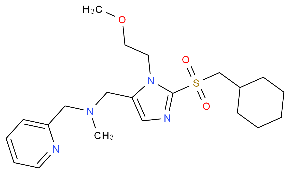 1-[2-[(cyclohexylmethyl)sulfonyl]-1-(2-methoxyethyl)-1H-imidazol-5-yl]-N-methyl-N-(2-pyridinylmethyl)methanamine_分子结构_CAS_)