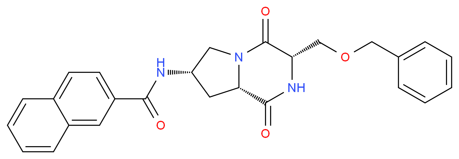 N-{(3S,7S,8aS)-3-[(benzyloxy)methyl]-1,4-dioxooctahydropyrrolo[1,2-a]pyrazin-7-yl}-2-naphthamide_分子结构_CAS_)