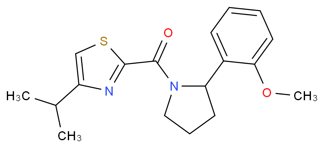 4-isopropyl-2-{[2-(2-methoxyphenyl)pyrrolidin-1-yl]carbonyl}-1,3-thiazole_分子结构_CAS_)