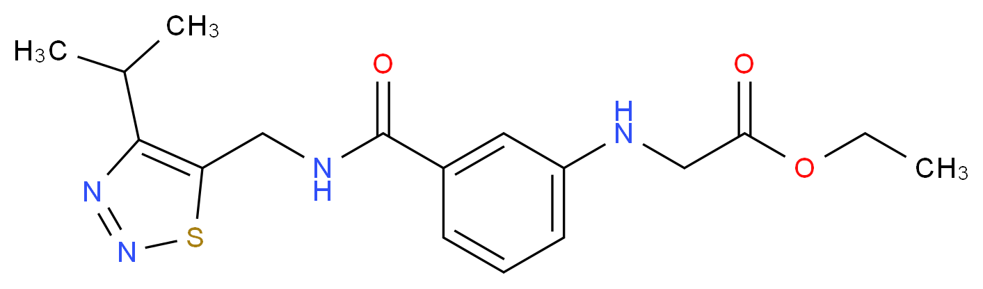 ethyl {[3-({[(4-isopropyl-1,2,3-thiadiazol-5-yl)methyl]amino}carbonyl)phenyl]amino}acetate_分子结构_CAS_)