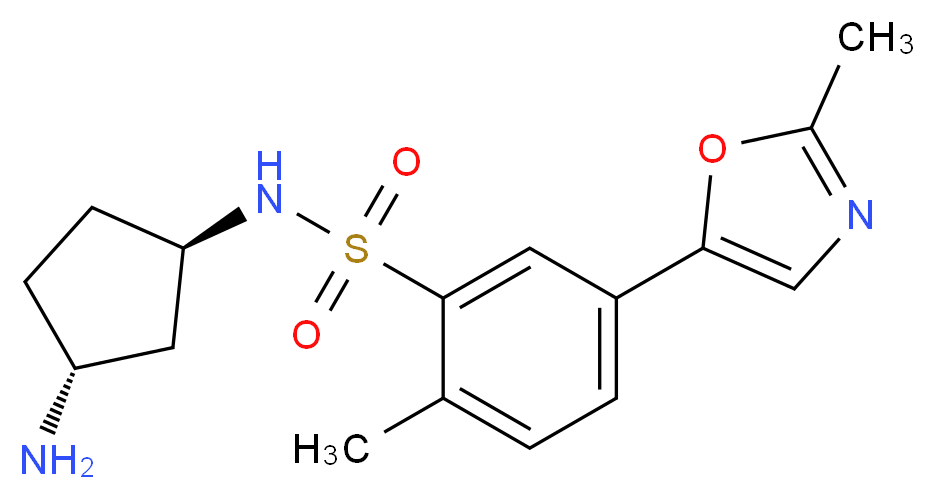 N-[(1R*,3R*)-3-aminocyclopentyl]-2-methyl-5-(2-methyl-1,3-oxazol-5-yl)benzenesulfonamide_分子结构_CAS_)