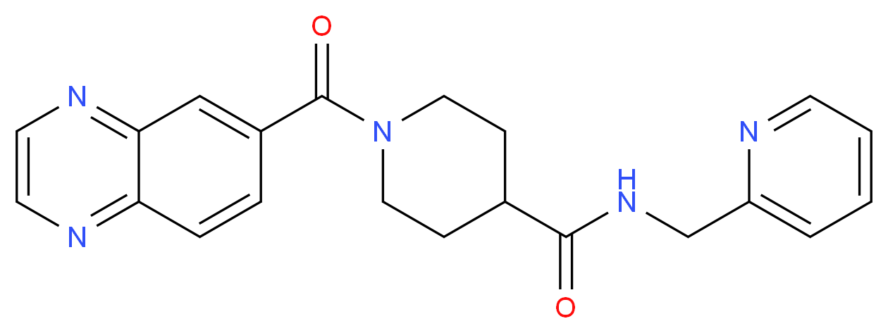 N-(pyridin-2-ylmethyl)-1-(quinoxalin-6-ylcarbonyl)piperidine-4-carboxamide_分子结构_CAS_)