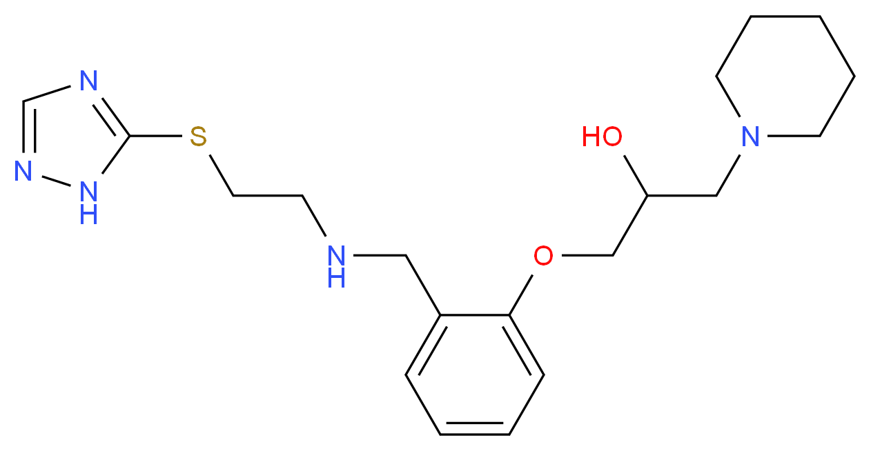 1-(1-piperidinyl)-3-[2-({[2-(1H-1,2,4-triazol-5-ylthio)ethyl]amino}methyl)phenoxy]-2-propanol_分子结构_CAS_)