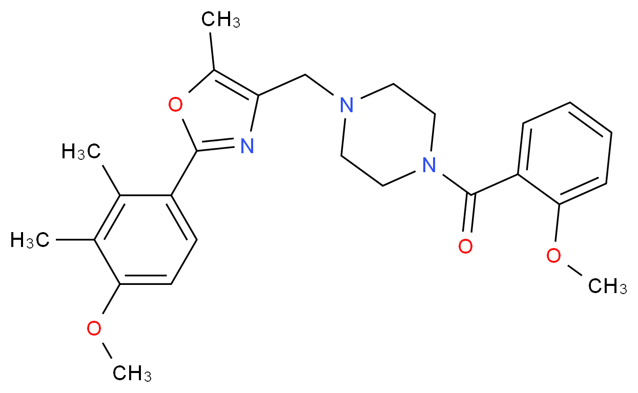 1-(2-methoxybenzoyl)-4-{[2-(4-methoxy-2,3-dimethylphenyl)-5-methyl-1,3-oxazol-4-yl]methyl}piperazine_分子结构_CAS_)