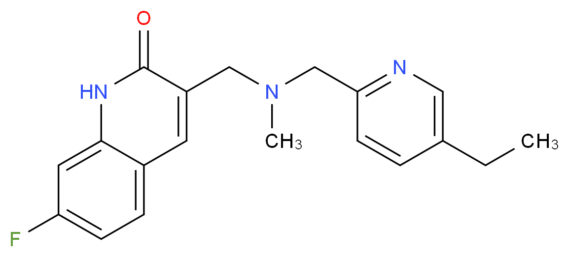 3-{[[(5-ethylpyridin-2-yl)methyl](methyl)amino]methyl}-7-fluoroquinolin-2(1H)-one_分子结构_CAS_)