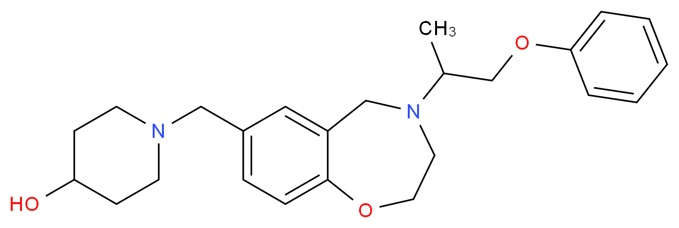 1-{[4-(1-methyl-2-phenoxyethyl)-2,3,4,5-tetrahydro-1,4-benzoxazepin-7-yl]methyl}-4-piperidinol_分子结构_CAS_)
