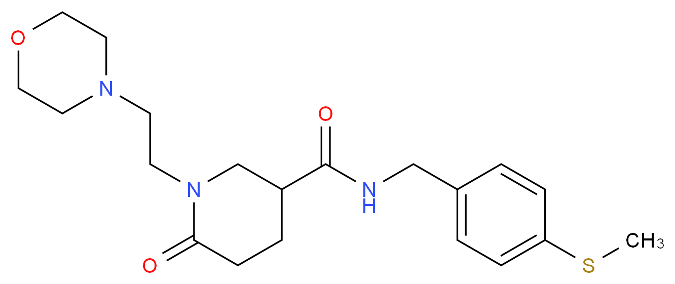 N-[4-(methylthio)benzyl]-1-[2-(4-morpholinyl)ethyl]-6-oxo-3-piperidinecarboxamide_分子结构_CAS_)