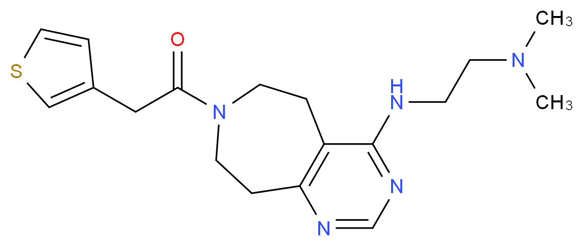 N,N-dimethyl-N'-[7-(3-thienylacetyl)-6,7,8,9-tetrahydro-5H-pyrimido[4,5-d]azepin-4-yl]ethane-1,2-diamine_分子结构_CAS_)