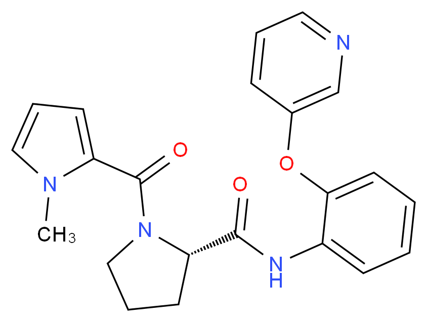 1-[(1-methyl-1H-pyrrol-2-yl)carbonyl]-N-[2-(pyridin-3-yloxy)phenyl]-L-prolinamide_分子结构_CAS_)