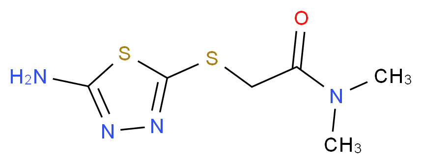 2-[(5-amino-1,3,4-thiadiazol-2-yl)sulfanyl]-N,N-dimethylacetamide_分子结构_CAS_296879-33-9