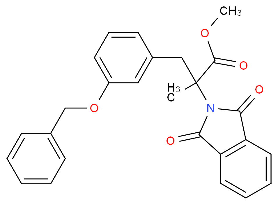 methyl 3-[3-(benzyloxy)phenyl]-2-(1,3-dioxo-2,3-dihydro-1H-isoindol-2-yl)-2-methylpropanoate_分子结构_CAS_1076198-56-5