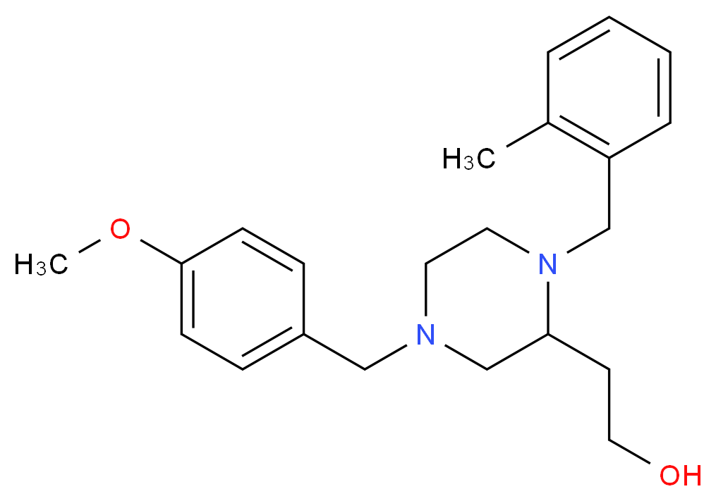 2-[4-(4-methoxybenzyl)-1-(2-methylbenzyl)-2-piperazinyl]ethanol_分子结构_CAS_)