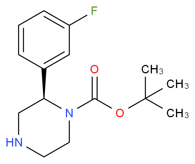 (R)-2-(3-FLUORO-PHENYL)-PIPERAZINE-1-CARBOXYLIC ACID TERT-BUTYL ESTER_分子结构_CAS_)