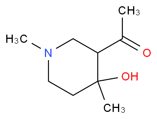 1-(4-hydroxy-1,4-dimethylpiperidin-3-yl)ethanone_分子结构_CAS_37994-62-0)