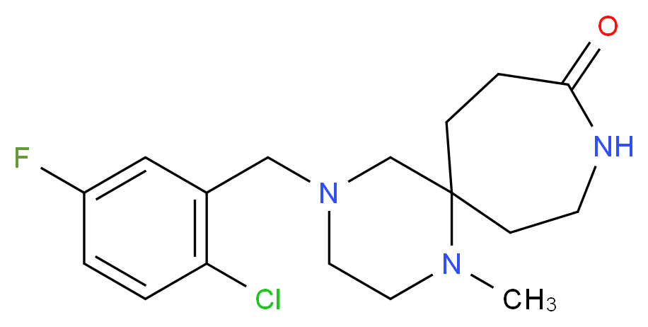 4-(2-chloro-5-fluorobenzyl)-1-methyl-1,4,9-triazaspiro[5.6]dodecan-10-one_分子结构_CAS_)