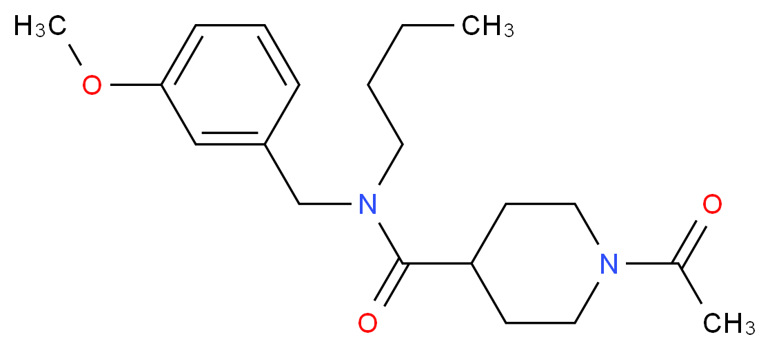 1-acetyl-N-butyl-N-(3-methoxybenzyl)piperidine-4-carboxamide_分子结构_CAS_)