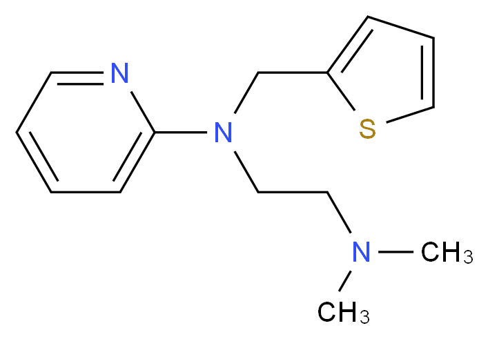 N-[2-(dimethylamino)ethyl]-N-(thiophen-2-ylmethyl)pyridin-2-amine_分子结构_CAS_91-80-5