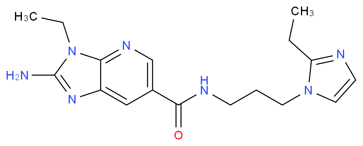 2-amino-3-ethyl-N-[3-(2-ethyl-1H-imidazol-1-yl)propyl]-3H-imidazo[4,5-b]pyridine-6-carboxamide_分子结构_CAS_)