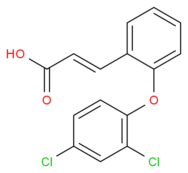 (2E)-3-[2-(2,4-dichlorophenoxy)phenyl]prop-2-enoic acid_分子结构_CAS_86308-90-9
