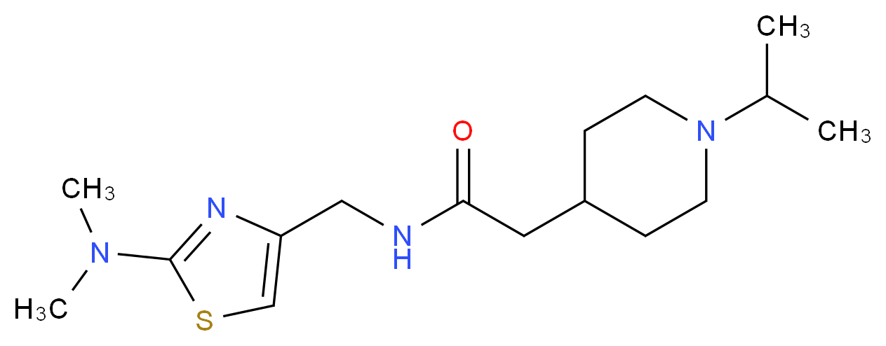 N-{[2-(dimethylamino)-1,3-thiazol-4-yl]methyl}-2-(1-isopropyl-4-piperidinyl)acetamide_分子结构_CAS_)