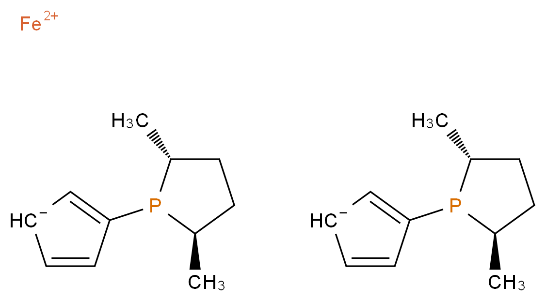λ<sup>2</sup>-iron(2+) ion bis(3-[(2R,5R)-2,5-dimethylphospholan-1-yl]cyclopenta-2,4-dien-1-ide)_分子结构_CAS_540475-45-4