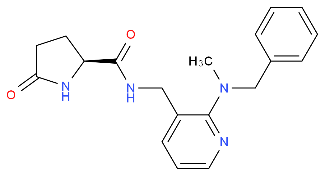 N-({2-[benzyl(methyl)amino]-3-pyridinyl}methyl)-5-oxo-L-prolinamide_分子结构_CAS_)