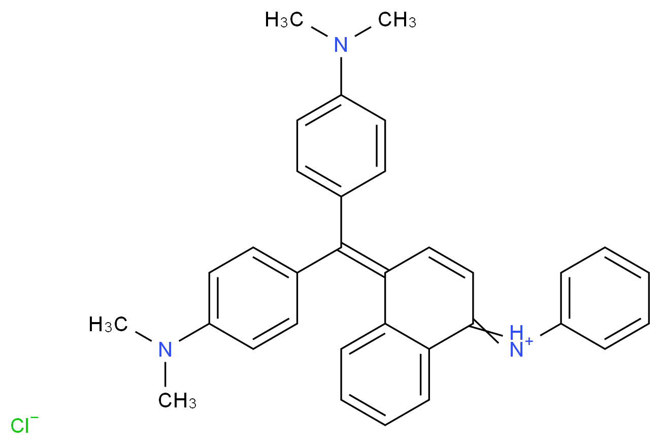 4-{bis[4-(dimethylamino)phenyl]methylidene}-N-phenyl-1,4-dihydronaphthalen-1-iminium chloride_分子结构_CAS_2580-56-5