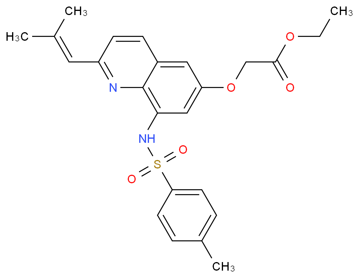 ethyl 2-{[8-(4-methylbenzenesulfonamido)-2-(2-methylprop-1-en-1-yl)quinolin-6-yl]oxy}acetate_分子结构_CAS_316124-90-0