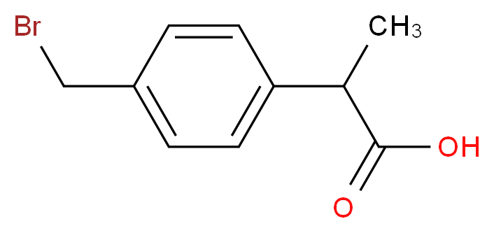 2-[4-(bromomethyl)phenyl]propanoic acid_分子结构_CAS_111128-12-2