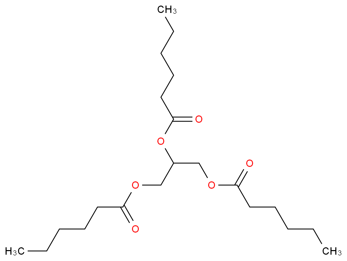 1,3-bis(hexanoyloxy)propan-2-yl hexanoate_分子结构_CAS_621-70-5