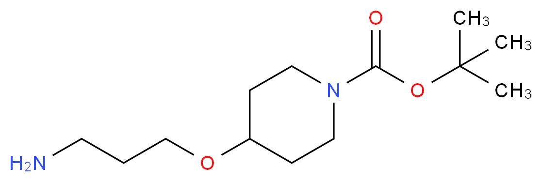 tert-Butyl 4-(3-aminopropoxy)piperidine-1-carboxylate_分子结构_CAS_)