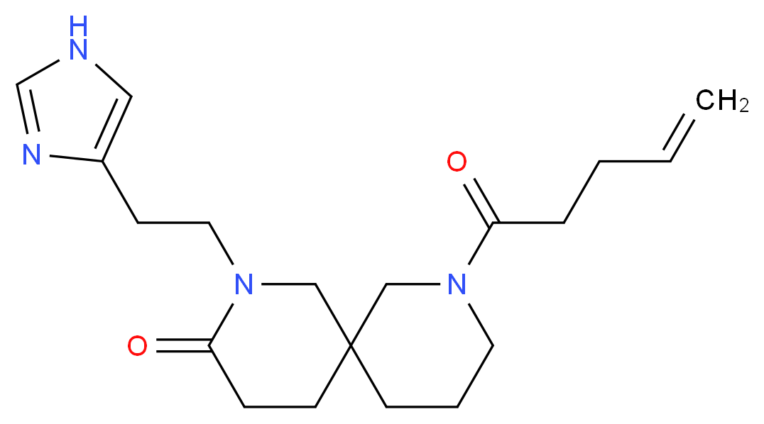 2-[2-(1H-imidazol-4-yl)ethyl]-8-(4-pentenoyl)-2,8-diazaspiro[5.5]undecan-3-one_分子结构_CAS_)