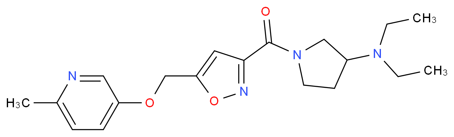 N,N-diethyl-1-[(5-{[(6-methyl-3-pyridinyl)oxy]methyl}-3-isoxazolyl)carbonyl]-3-pyrrolidinamine_分子结构_CAS_)