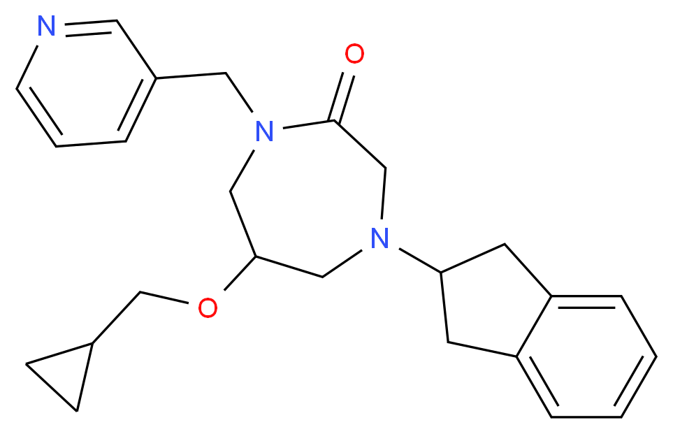 6-(cyclopropylmethoxy)-4-(2,3-dihydro-1H-inden-2-yl)-1-(3-pyridinylmethyl)-1,4-diazepan-2-one_分子结构_CAS_)