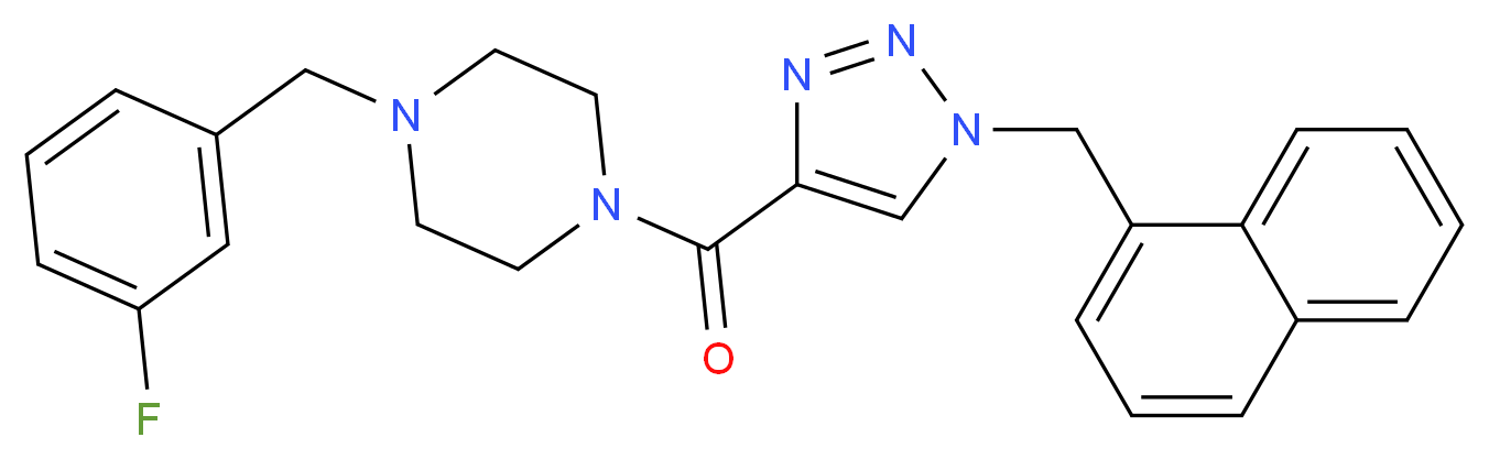 1-(3-fluorobenzyl)-4-{[1-(1-naphthylmethyl)-1H-1,2,3-triazol-4-yl]carbonyl}piperazine_分子结构_CAS_)