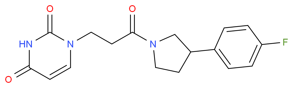 1-{3-[3-(4-fluorophenyl)-1-pyrrolidinyl]-3-oxopropyl}-2,4(1H,3H)-pyrimidinedione_分子结构_CAS_)