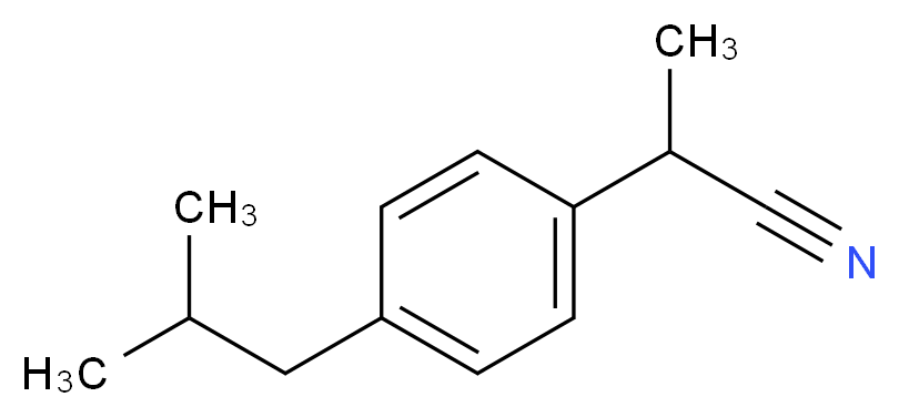 2-[4-(2-methylpropyl)phenyl]propanenitrile_分子结构_CAS_58609-73-7
